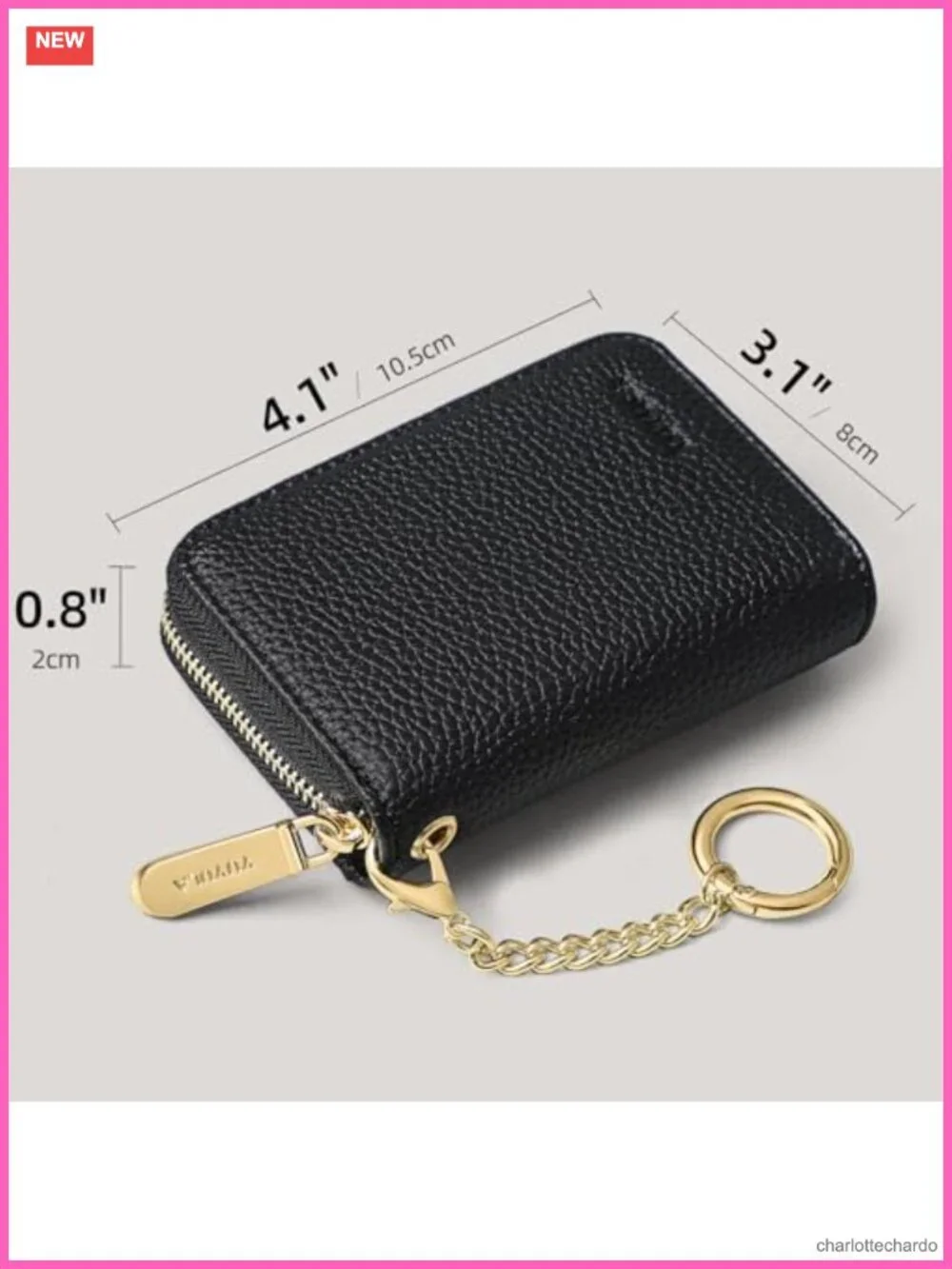 Vegan Leather RFID Blocking Credit Card Wallet with Key Chain 13 Slots